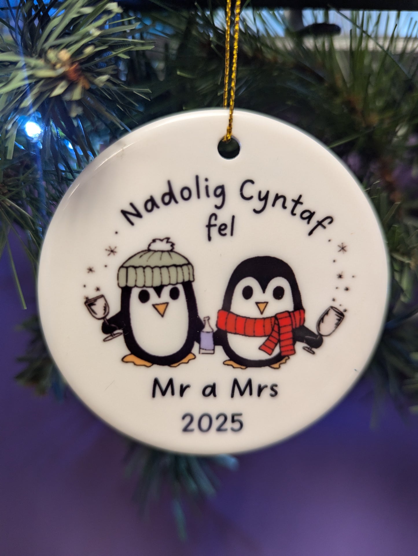 Nadolig Cyntaf Mr a Mrs 2025  - Christmas decorations - First Christmas as Mr and Mrs