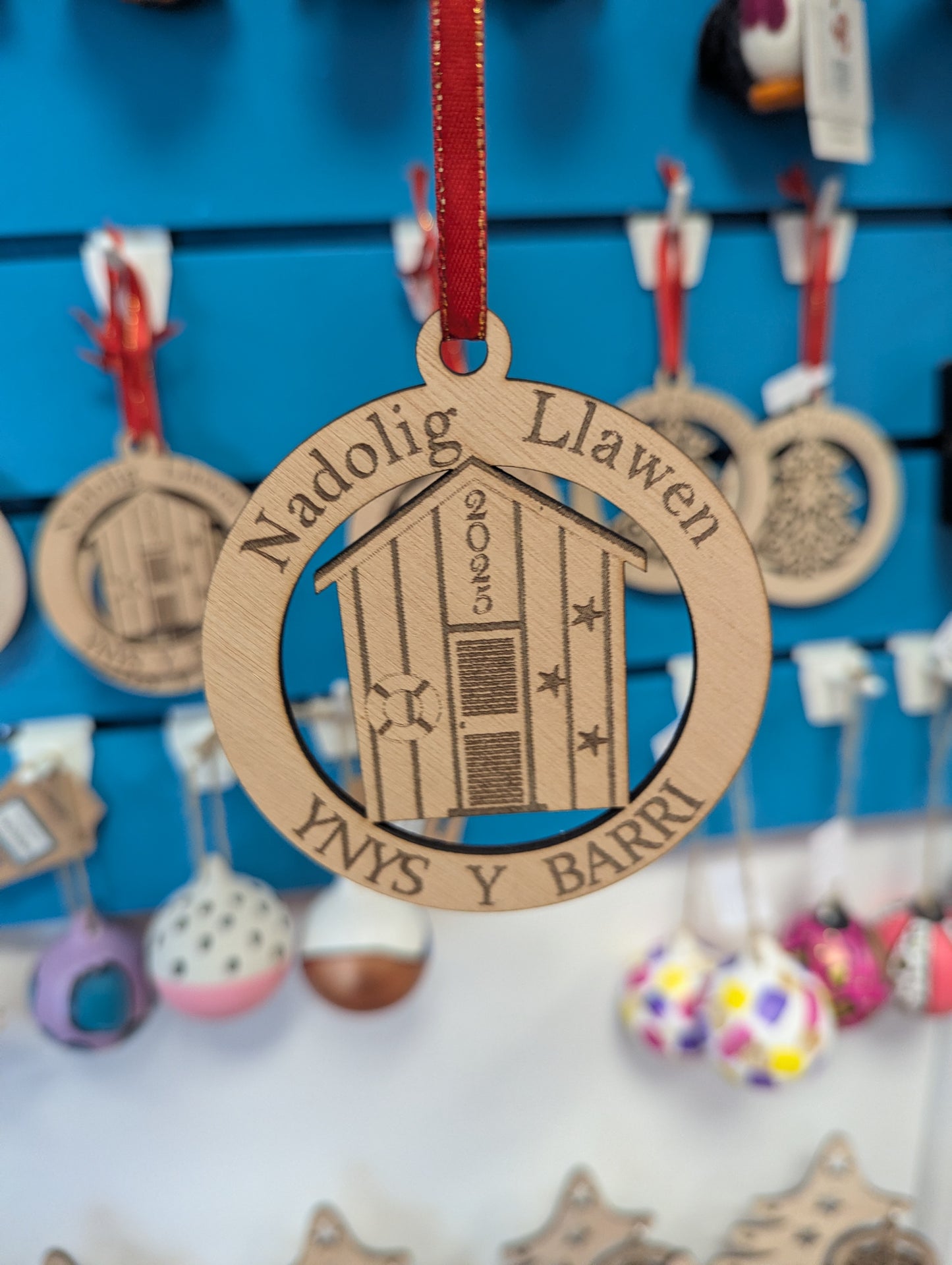Nadolig Llawen - Ynys y Barri - Wood decoration