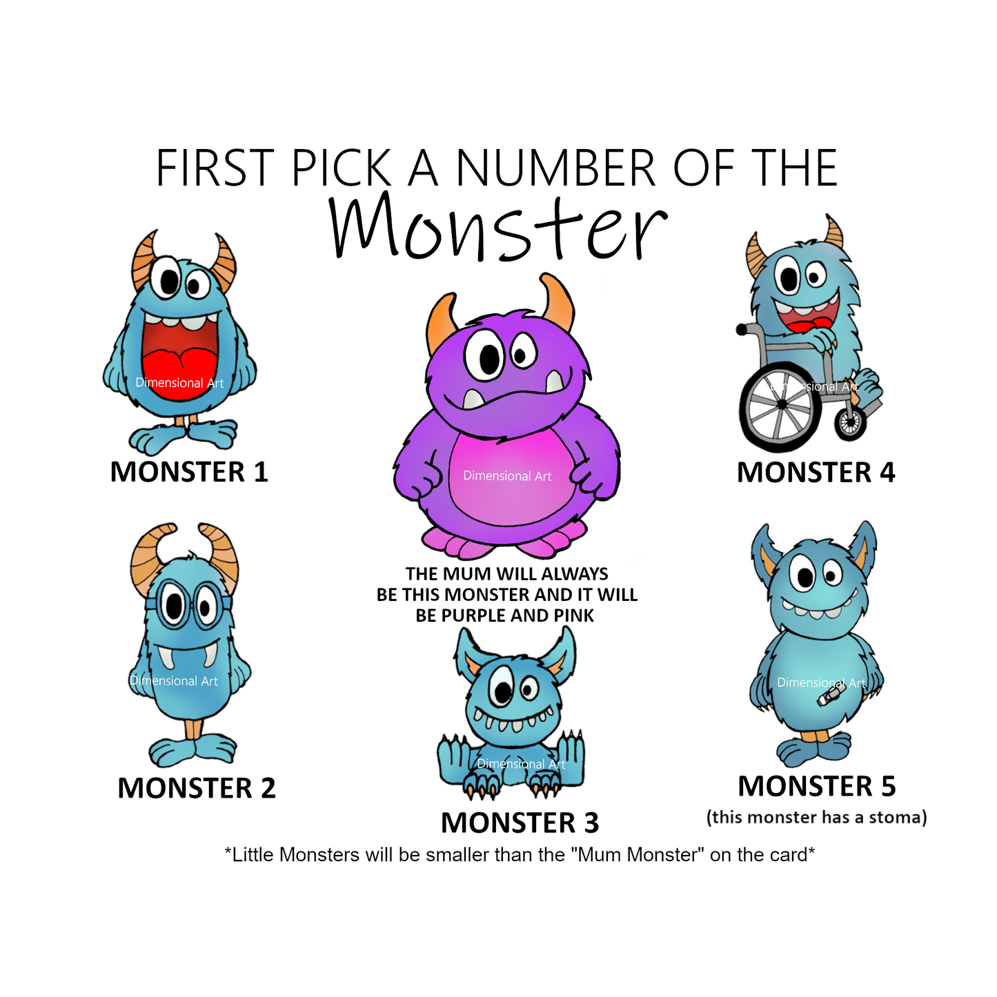 PERSONALISED Mummy From the Little Monsters Birthday Card