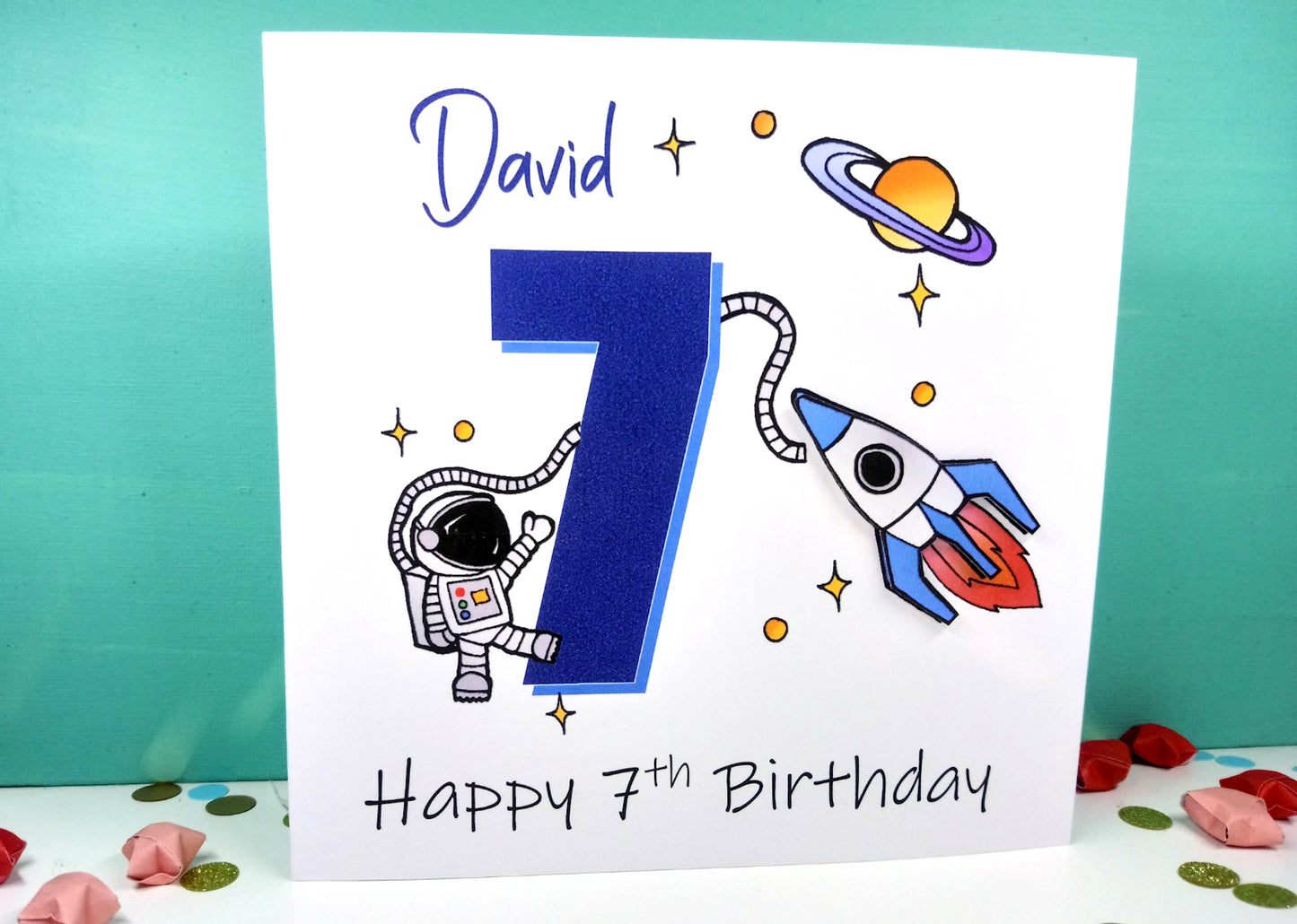 PERSONALISED Space Birthday Card