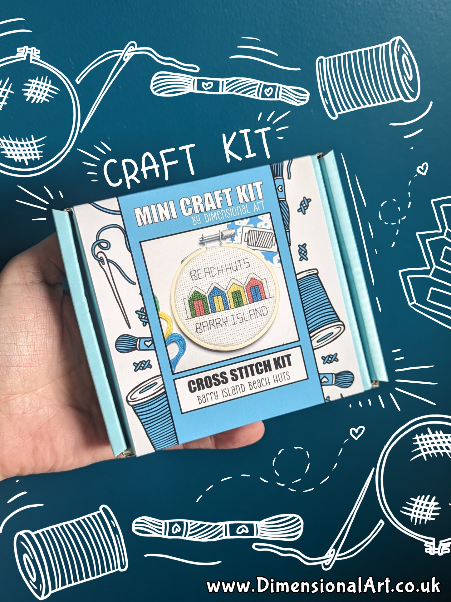 Mini Craft Kit - Cross Stitch Kit - Barry Island Beach Huts - CSK002