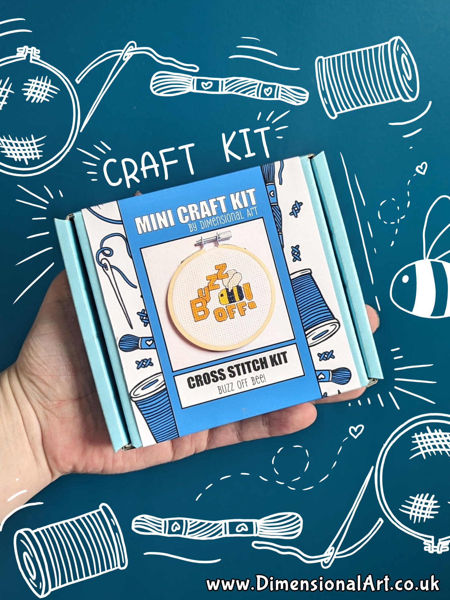 Mini Craft Kit - Cross Stitch Kit - Buzz Off Bee - CSK001
