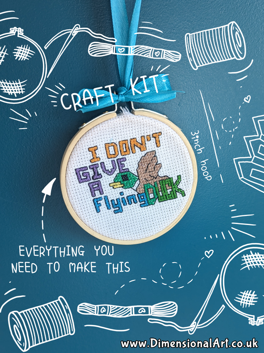 Mini Craft Kit - Cross Stitch Kit - Don't give a Flying Duck - CSK003