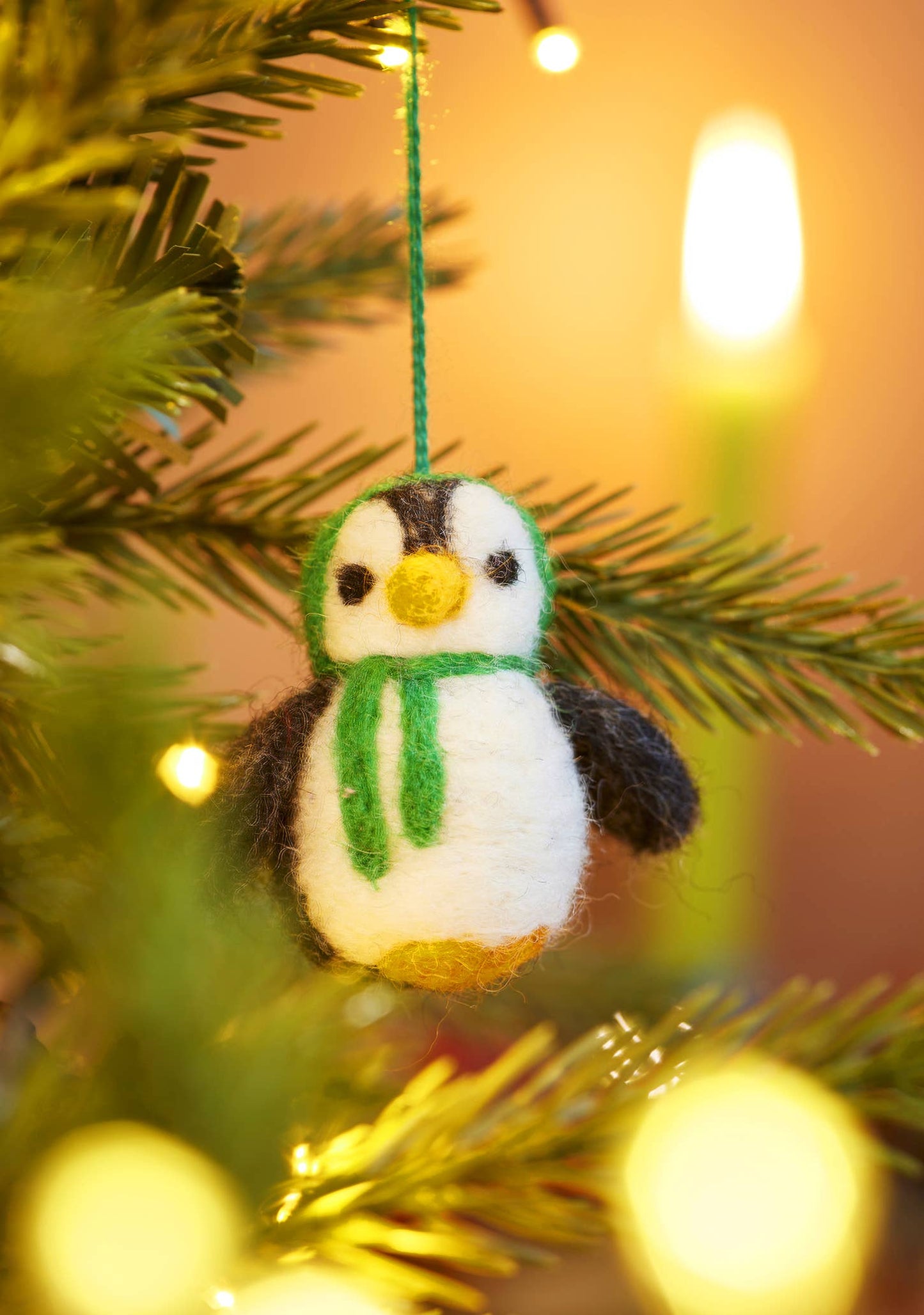 Handmade Set of 5 Hanging Felt Penguin Decorations