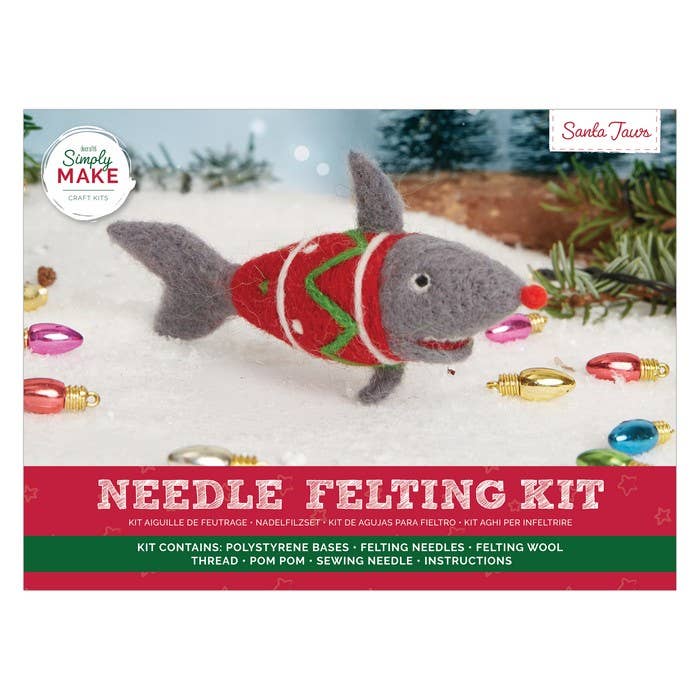 Simply Make Needle Felting Kit Christmas, Santa Jaws, Shark