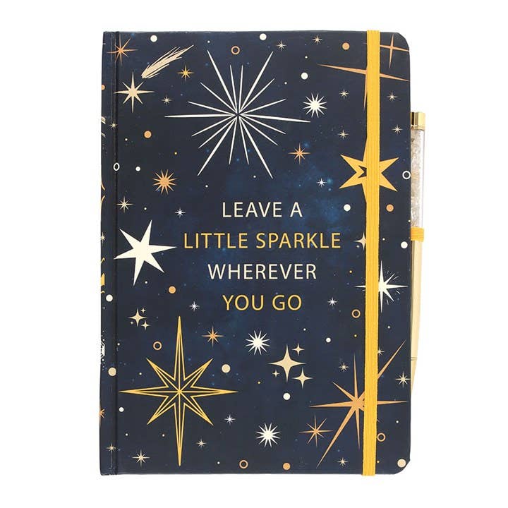 Leave A Little Sparkle Celestial Notebook with Citrine Pen