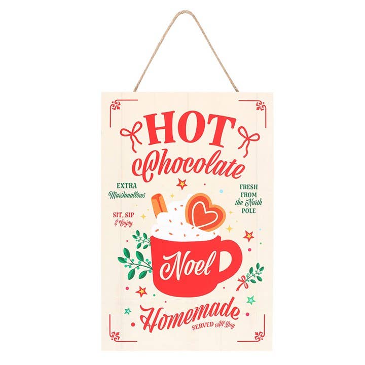 Homemade Hot Chocolate Christmas Hanging Sign