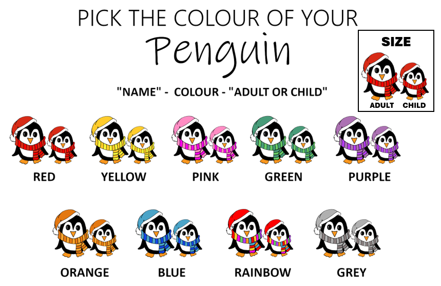 PERSONALISED Penguin Family Christmas Card -  Available in Welsh or English