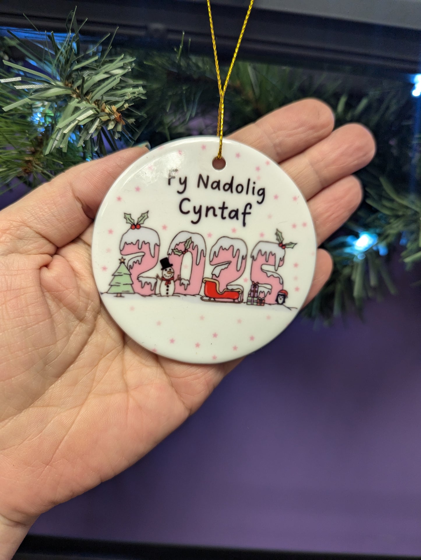 Fy Nadolig Cyntaf 2025 - Christmas decorations - PINK - My First Christmas