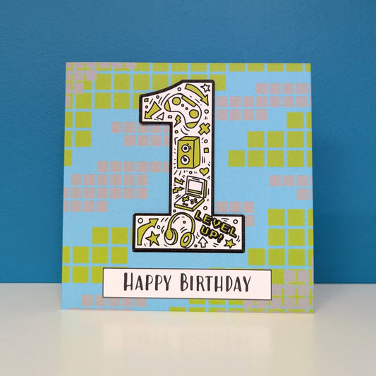 Gaming 1st Birthday Card