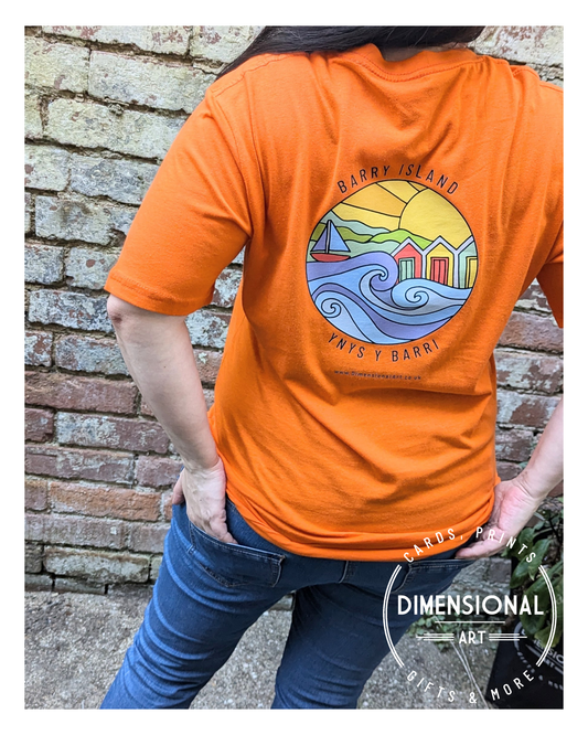 Barry Island Ynys y Barri T-shirt - Orange