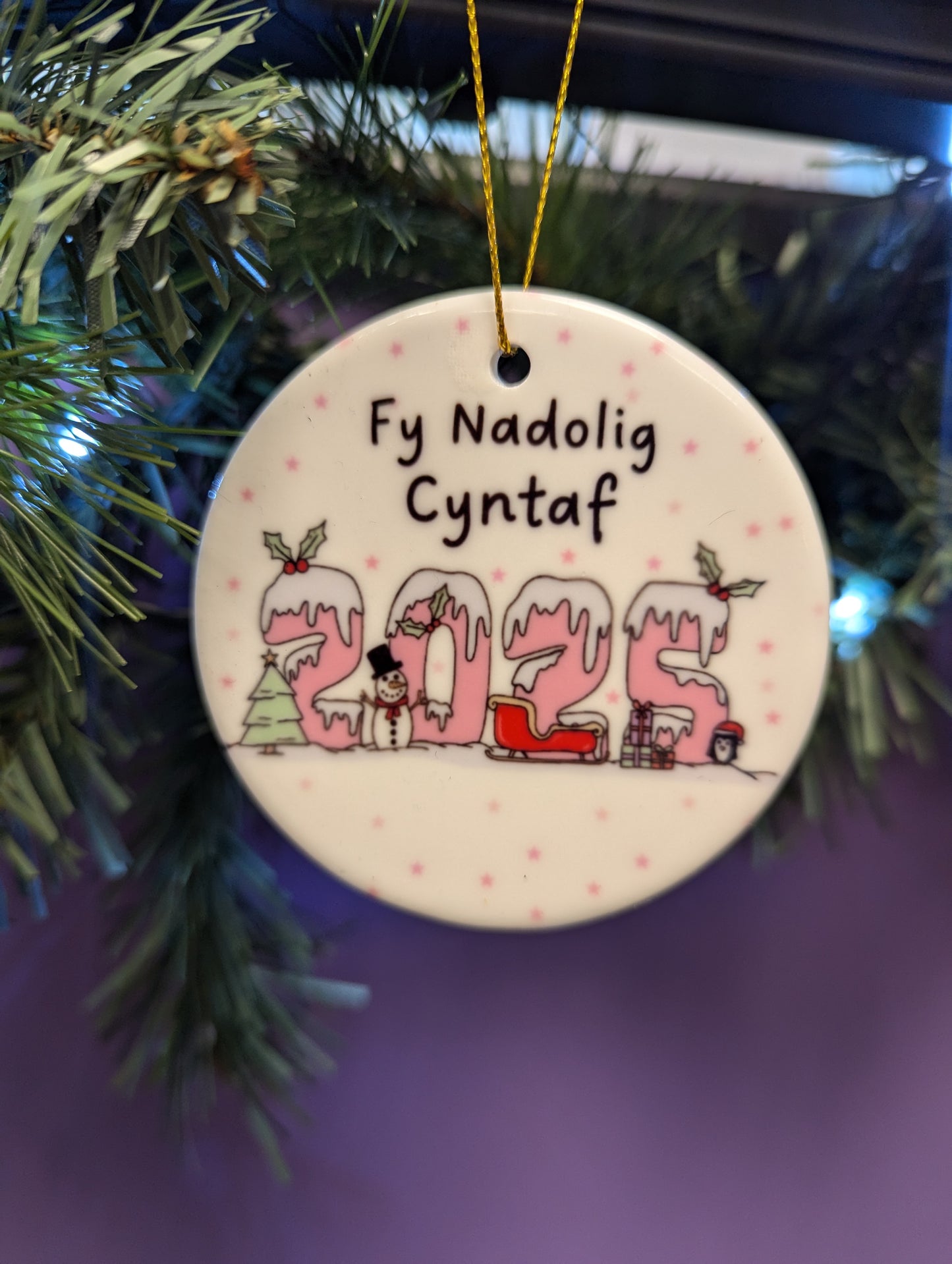 Fy Nadolig Cyntaf 2025 - Christmas decorations - PINK - My First Christmas