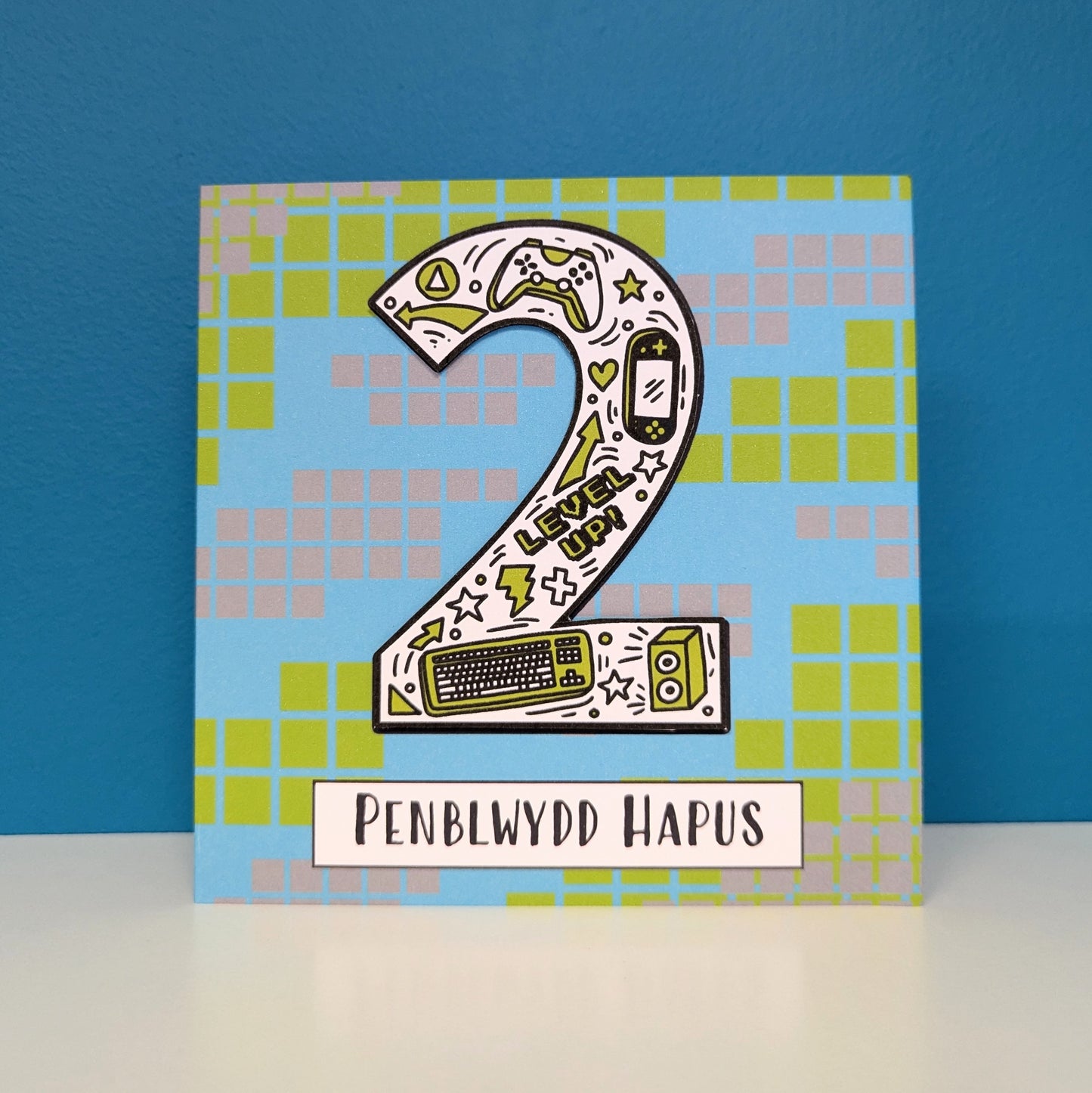 Gaming 2nd Penblwydd Hapus (Birthday Card) - Welsh