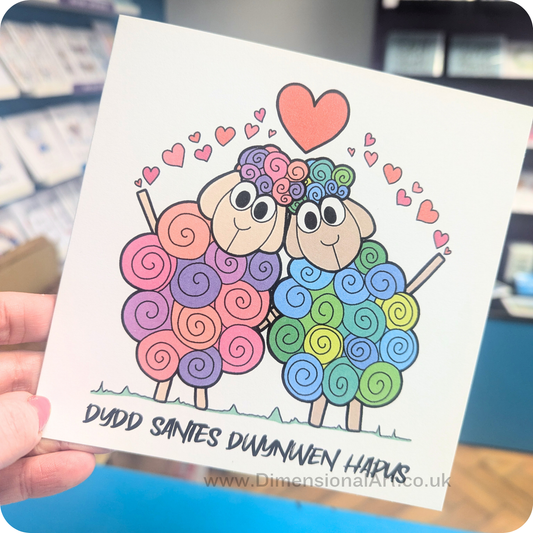 Sheep - Dydd Santes Dwynwen Hapus Card