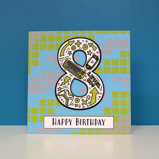 Gaming 8th Birthday Card