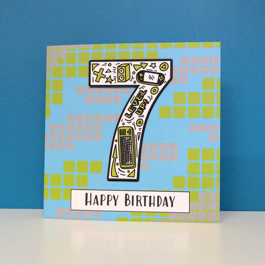 Gaming 7th Birthday Card