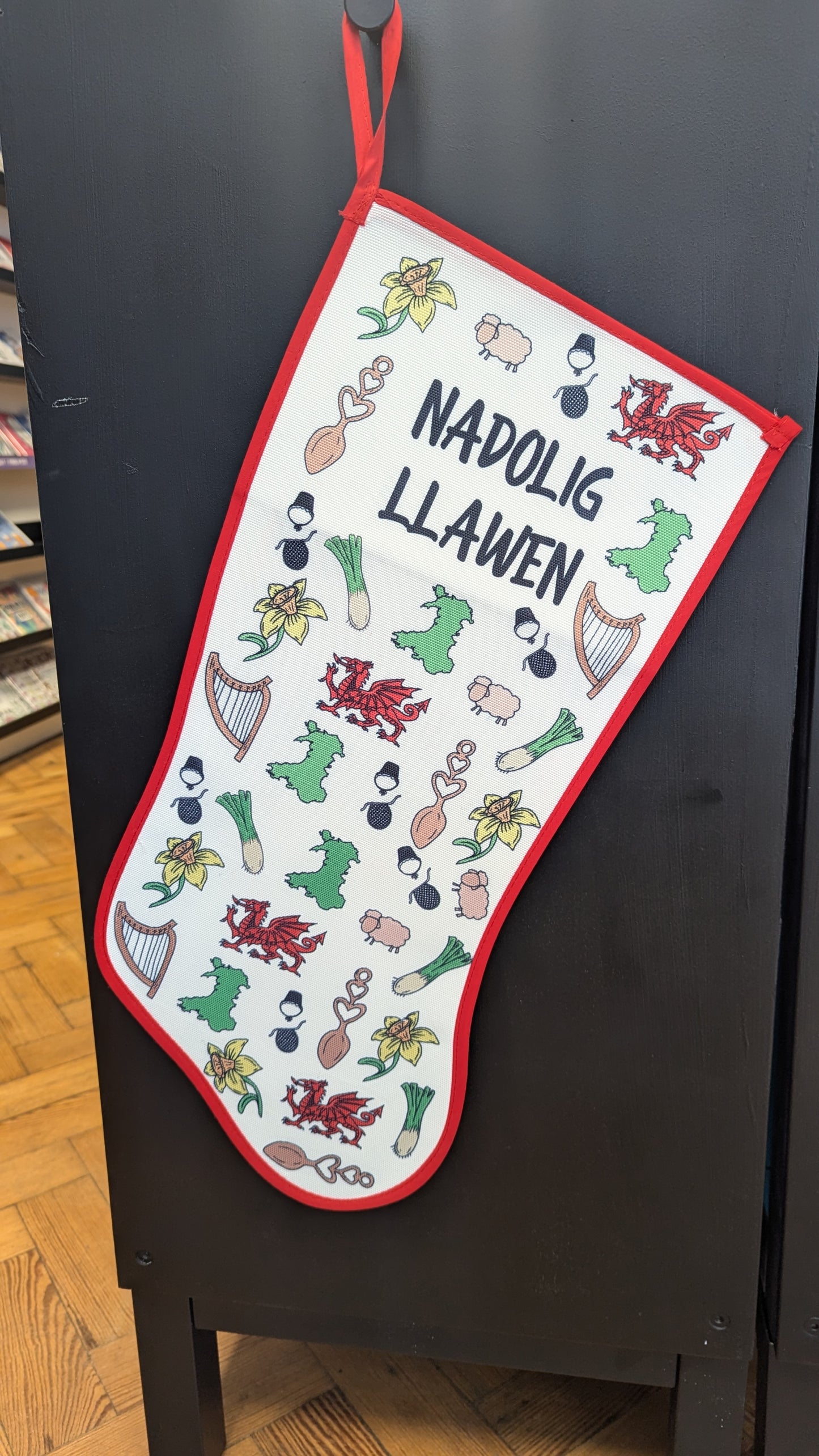 Christmas Stocking - Welsh Design - Nadolig Llawen