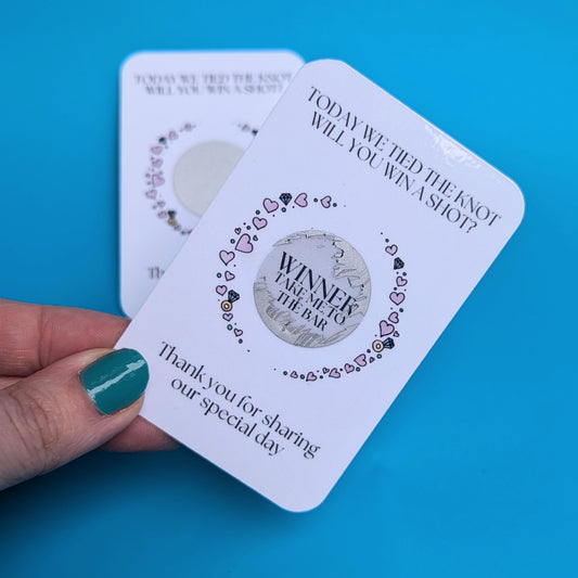 Wedding Day Table Scratch Cards - Drink Game - Circle Design