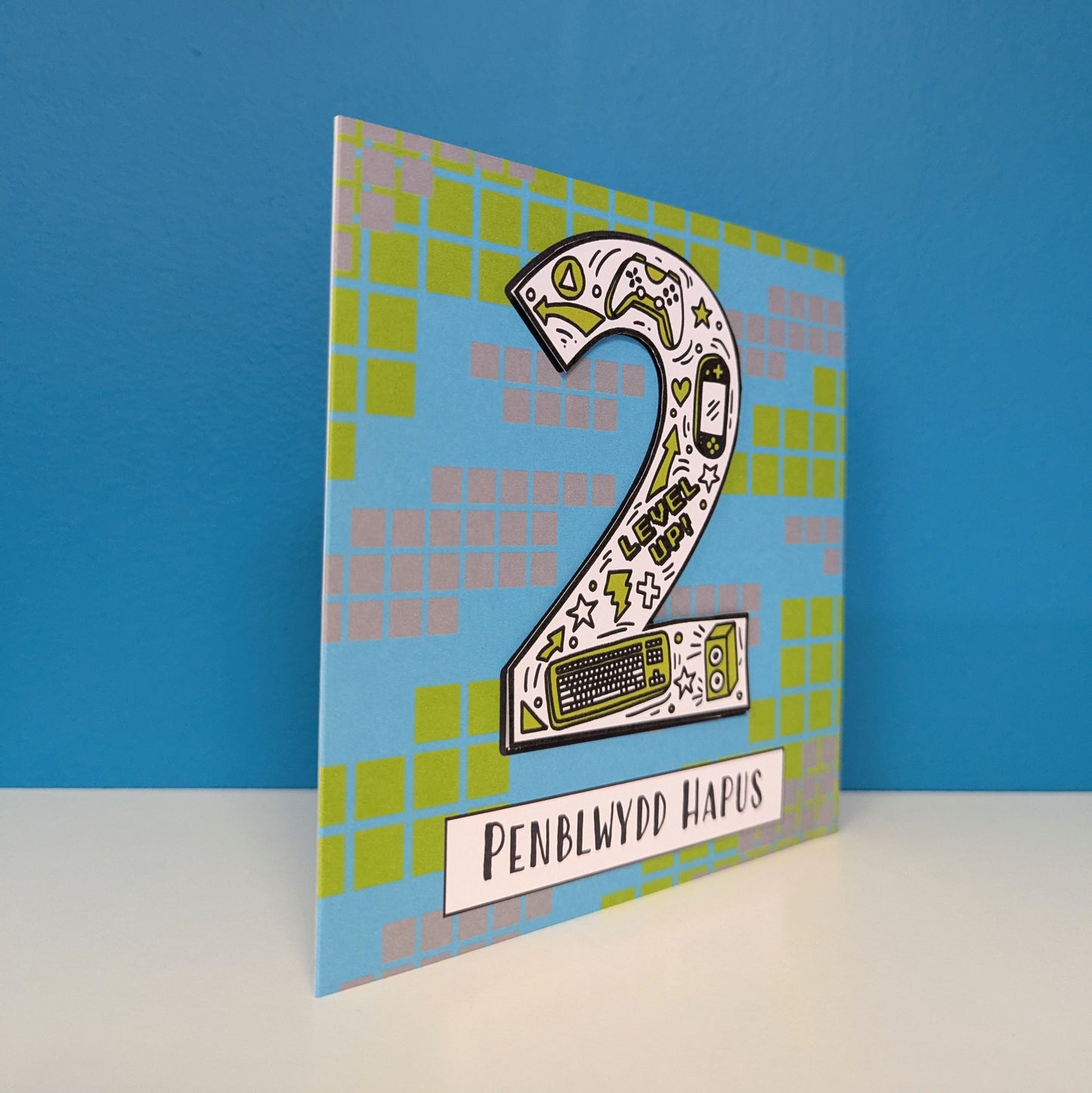 Gaming 2nd Penblwydd Hapus (Birthday Card) - Welsh