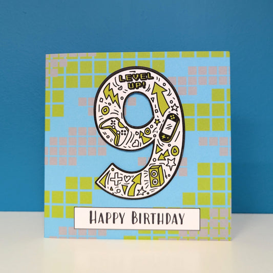 Gaming 9th Birthday Card
