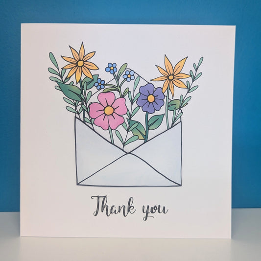 Thank you flower envelope Card