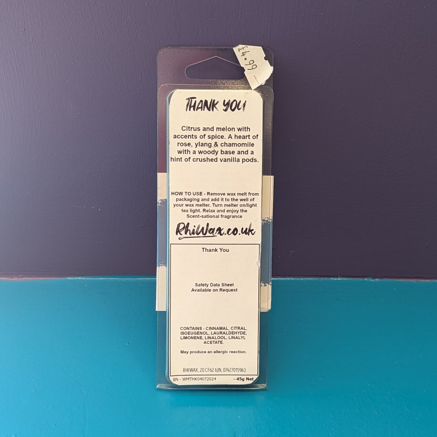 Thank you - Wax melt