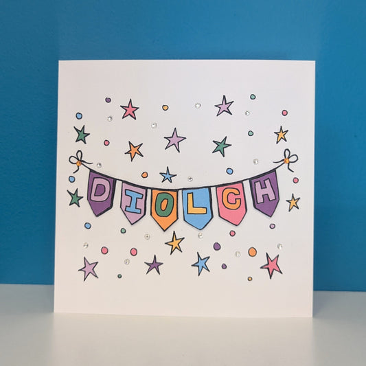 Diolch bunting Card