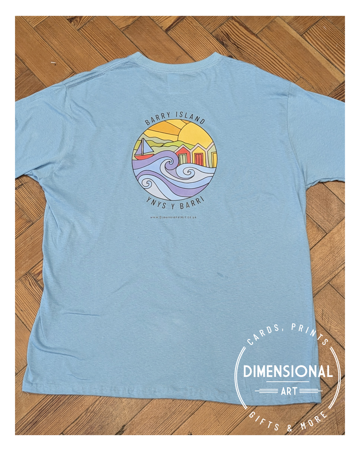 Barry Island Ynys y Barri T-shirt - Sky Blue