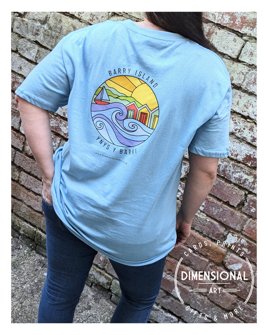 Barry Island Ynys y Barri T-shirt - Sky Blue