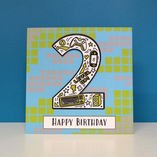 Gaming 2nd Birthday Card