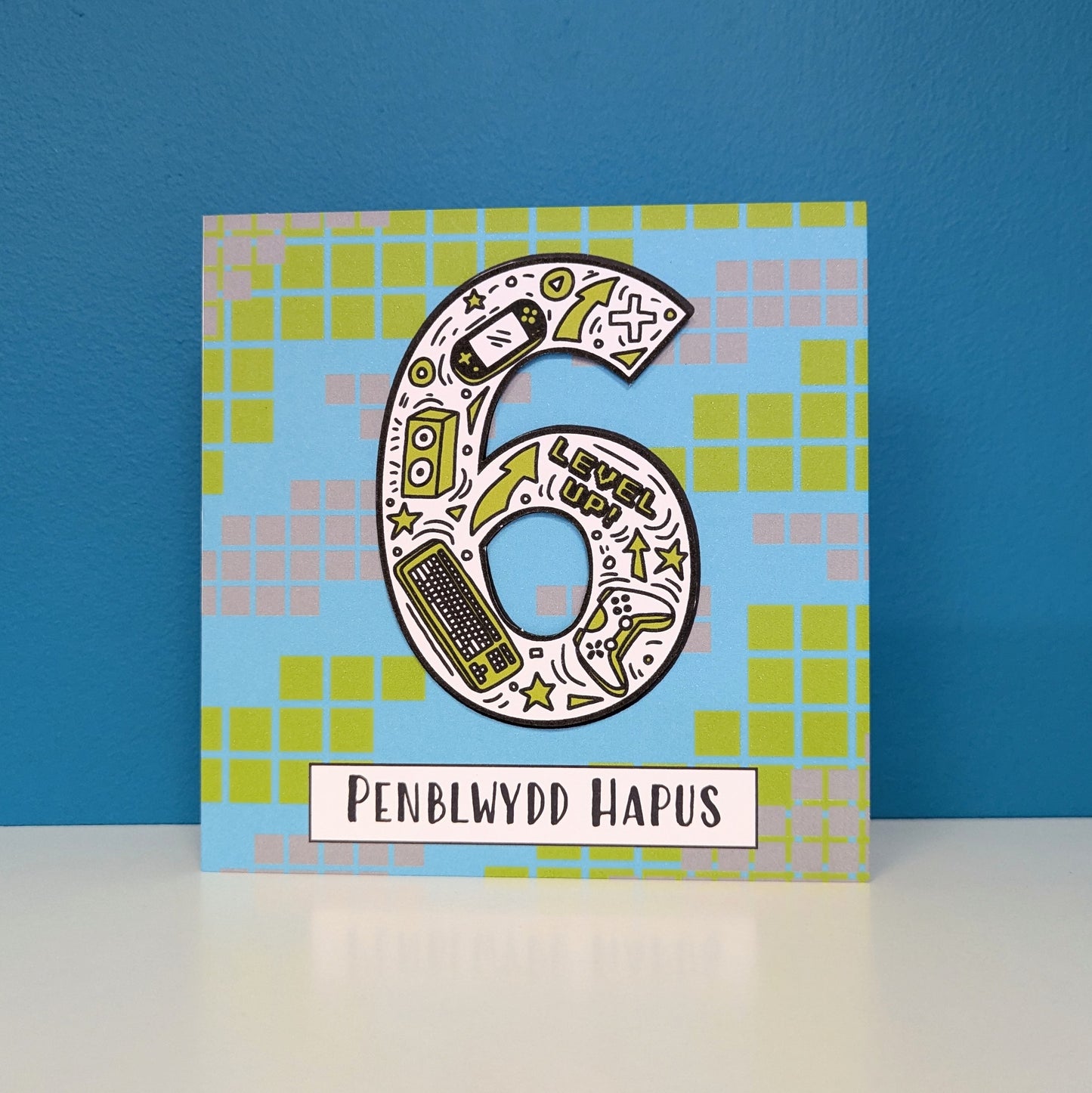 Gaming 6th Penblwydd Hapus (Birthday Card) - Welsh