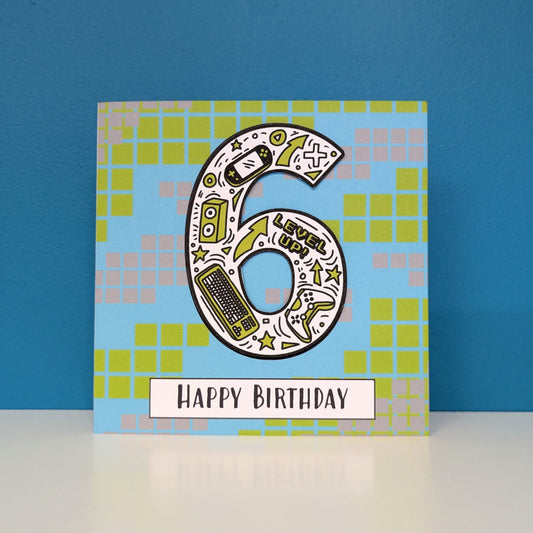 Gaming 6th Birthday Card