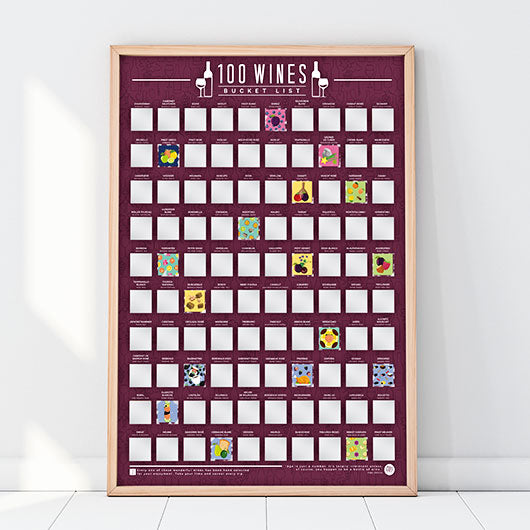100 Wines Bucket List scratch poster